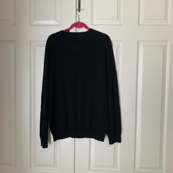 ELXTRA FINE MERINO WOOL Calvin Klein Black Mens V Neck Long Sleeve Calvi… - Picture 7 of 11